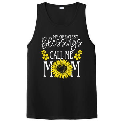 My Greatest Blessings Call Me Mom Cute Sunflower Mothers Day Gift PosiCharge Competitor Tank