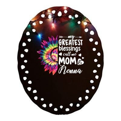 My Greatest Blessings Call Me Nonna Sunflower Cute Gift Ceramic Oval Ornament