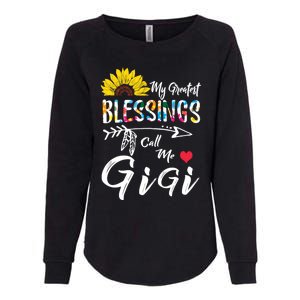 My Greatest Blessings Call Me Gigi Sunflower Meaningful Gift Womens California Wash Sweatshirt