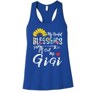 My Greatest Blessings Call Me Gigi Sunflower Meaningful Gift Women's Racerback Tank