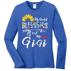 My Greatest Blessings Call Me Gigi Sunflower Meaningful Gift Ladies Long Sleeve Shirt