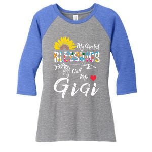 My Greatest Blessings Call Me Gigi Sunflower Meaningful Gift Women's Tri-Blend 3/4-Sleeve Raglan Shirt