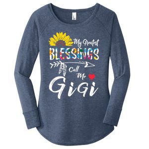 My Greatest Blessings Call Me Gigi Sunflower Meaningful Gift Women's Perfect Tri Tunic Long Sleeve Shirt