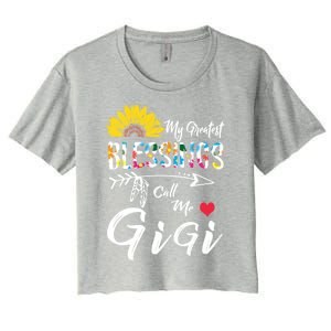 My Greatest Blessings Call Me Gigi Sunflower Meaningful Gift Women's Crop Top Tee