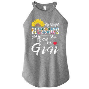 My Greatest Blessings Call Me Gigi Sunflower Meaningful Gift Women's Perfect Tri Rocker Tank