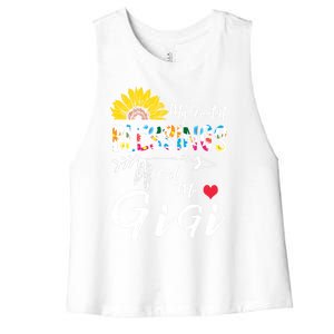 My Greatest Blessings Call Me Gigi Sunflower Meaningful Gift Women's Racerback Cropped Tank