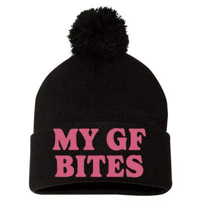 My Gf Bites Pom Pom 12in Knit Beanie