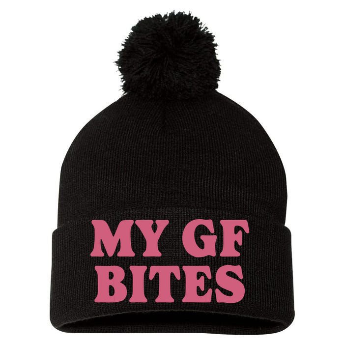 My Gf Bites Pom Pom 12in Knit Beanie
