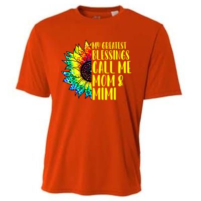 My Greatest Blessings Call Me Mom Mimi Sunflower Tie Dye Meaningful Gift Cooling Performance Crew T-Shirt