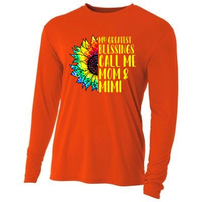 My Greatest Blessings Call Me Mom Mimi Sunflower Tie Dye Meaningful Gift Cooling Performance Long Sleeve Crew