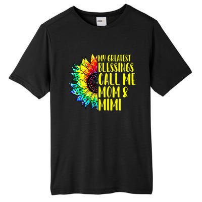 My Greatest Blessings Call Me Mom Mimi Sunflower Tie Dye Meaningful Gift Tall Fusion ChromaSoft Performance T-Shirt