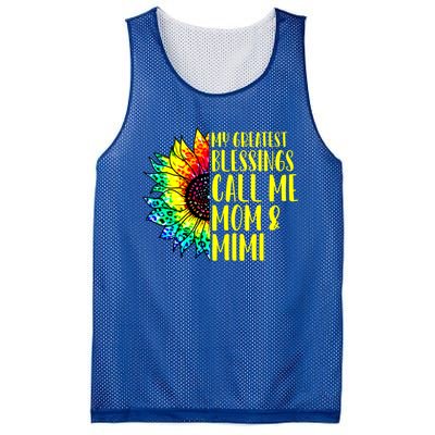 My Greatest Blessings Call Me Mom Mimi Sunflower Tie Dye Meaningful Gift Mesh Reversible Basketball Jersey Tank