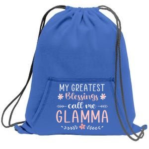 My Greatest Blessings Call Me Glamma Christmas Mama/grandma Gift Sweatshirt Cinch Pack Bag