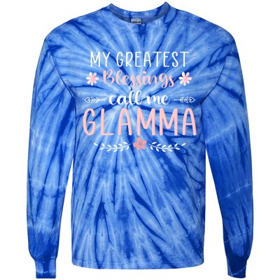 My Greatest Blessings Call Me Glamma Christmas Mama/grandma Gift Tie-Dye Long Sleeve Shirt