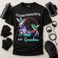 My Greatest Blessing Calls Me Mom And Grandma Hummingbird Funny Gift Cooling Performance Crew T-Shirt