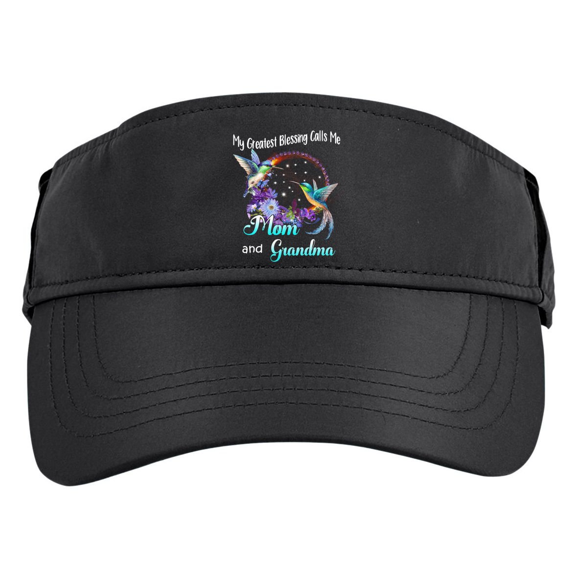 My Greatest Blessing Calls Me Mom And Grandma Hummingbird Funny Gift Adult Drive Performance Visor