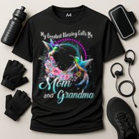 My Greatest Blessing Calls Me Mom And Grandma Hummingbirds Cute Gift Cooling Performance Crew T-Shirt