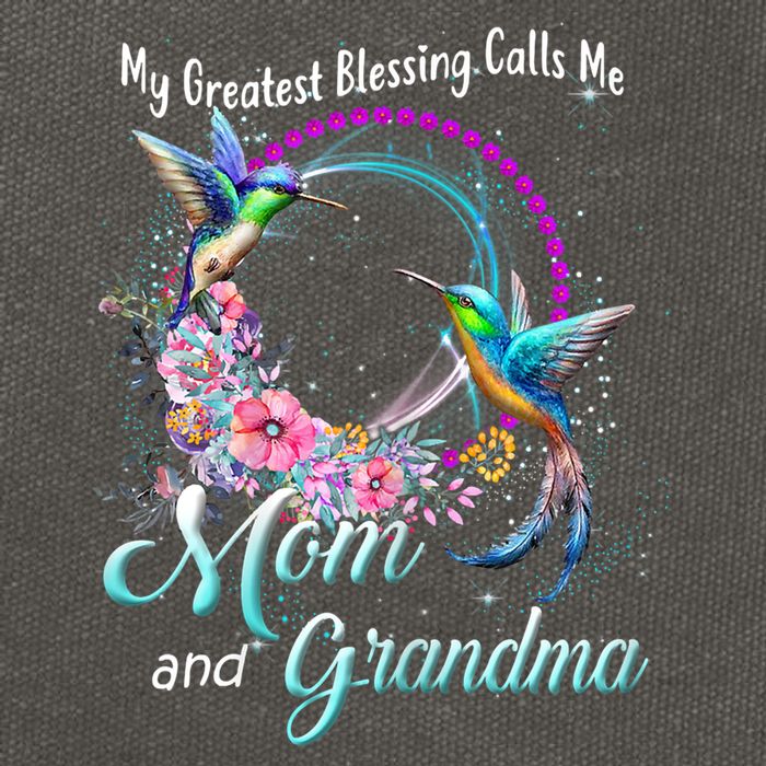 My Greatest Blessing Calls Me Mom And Grandma Hummingbirds Cute Gift Cotton Canvas Backpack