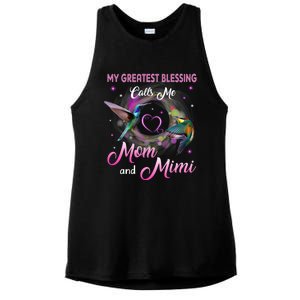 My Greatest Blessing Calls Me Mom And Mimi Gift Ladies PosiCharge Tri-Blend Wicking Tank