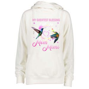 My Greatest Blessing Calls Me Mom And Mimi Gift Womens Funnel Neck Pullover Hood