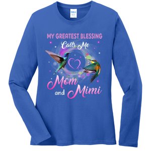 My Greatest Blessing Calls Me Mom And Mimi Gift Ladies Long Sleeve Shirt