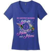 My Greatest Blessing Calls Me Mom And Mimi Gift Women's V-Neck T-Shirt