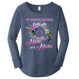 My Greatest Blessing Calls Me Mom And Mimi Gift Women's Perfect Tri Tunic Long Sleeve Shirt