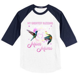 My Greatest Blessing Calls Me Mom And Mimi Gift Baseball Sleeve Shirt