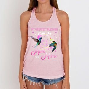 My Greatest Blessing Calls Me Mom And Mimi Gift Women's Knotted Racerback Tank