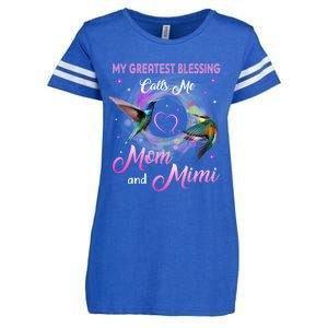 My Greatest Blessing Calls Me Mom And Mimi Gift Enza Ladies Jersey Football T-Shirt