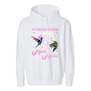 My Greatest Blessing Calls Me Mom And Mimi Gift Garment-Dyed Fleece Hoodie