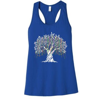 Mardi Gras Beads Tree Carnival Party Costume Women's Racerback Tank