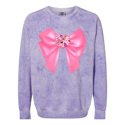 Magical Girl Bow Chibi Moon Crystal Bow Pink Colorblast Crewneck Sweatshirt