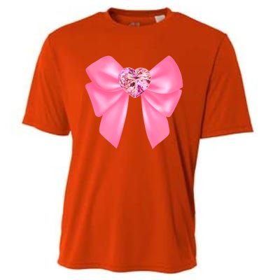 Magical Girl Bow Chibi Moon Crystal Bow Pink Cooling Performance Crew T-Shirt