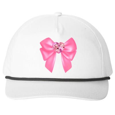 Magical Girl Bow Chibi Moon Crystal Bow Pink Snapback Five-Panel Rope Hat