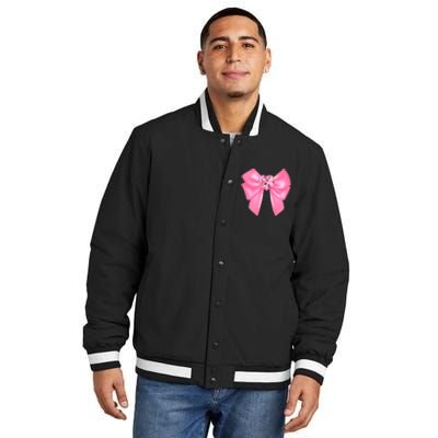 Magical Girl Bow Chibi Moon Crystal Bow Pink Insulated Varsity Jacket