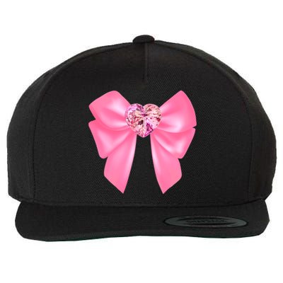 Magical Girl Bow Chibi Moon Crystal Bow Pink Wool Snapback Cap