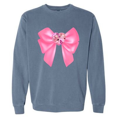 Magical Girl Bow Chibi Moon Crystal Bow Pink Garment-Dyed Sweatshirt