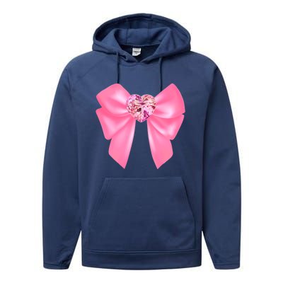 Magical Girl Bow Chibi Moon Crystal Bow Pink Performance Fleece Hoodie