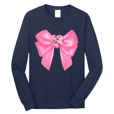 Magical Girl Bow Chibi Moon Crystal Bow Pink Long Sleeve Shirt