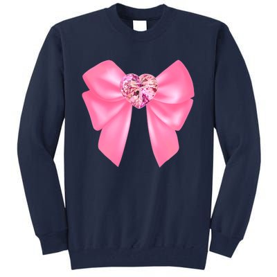 Magical Girl Bow Chibi Moon Crystal Bow Pink Tall Sweatshirt