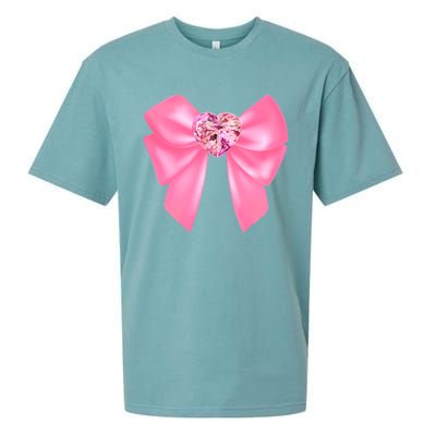 Magical Girl Bow Chibi Moon Crystal Bow Pink Sueded Cloud Jersey T-Shirt