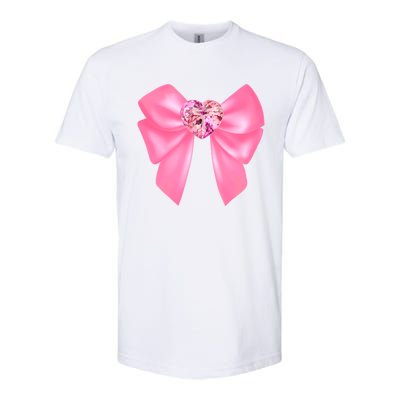 Magical Girl Bow Chibi Moon Crystal Bow Pink Softstyle CVC T-Shirt