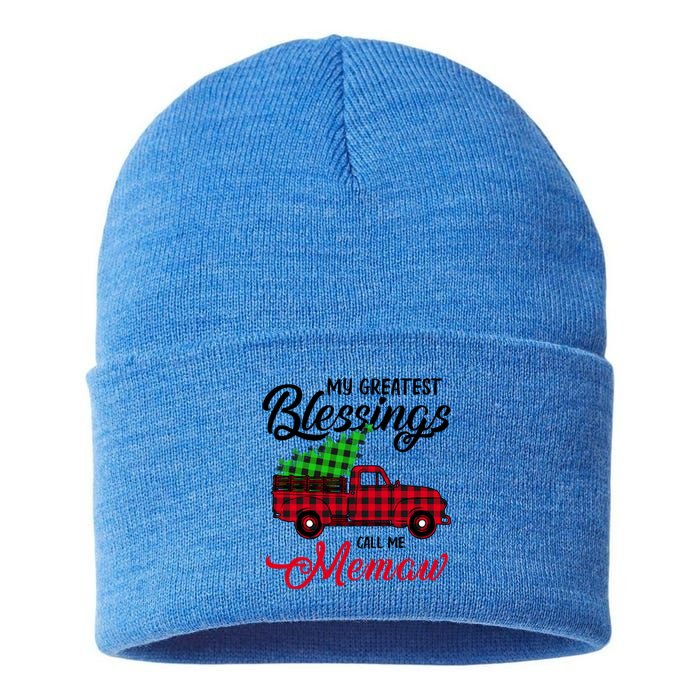 My Greatest Blessings Call Me Memaw Xmas Funny Gift Christmas Gift Sustainable Knit Beanie