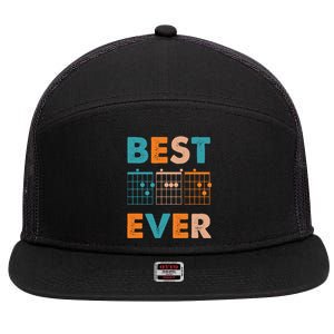 Musician Guitarist Best Dad Ever Fathers Day 7 Panel Mesh Trucker Snapback Hat