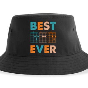 Musician Guitarist Best Dad Ever Fathers Day Sustainable Bucket Hat