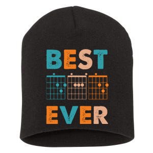 Musician Guitarist Best Dad Ever Fathers Day Short Acrylic Beanie