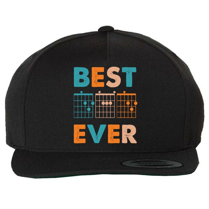 Musician Guitarist Best Dad Ever Fathers Day Wool Snapback Cap