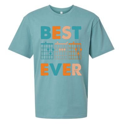 Musician Guitarist Best Dad Ever Fathers Day Sueded Cloud Jersey T-Shirt