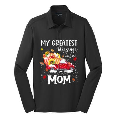 My Greatest Blessings Call Me Mom Pumpkin Truck Meaningful Gift Silk Touch Performance Long Sleeve Polo